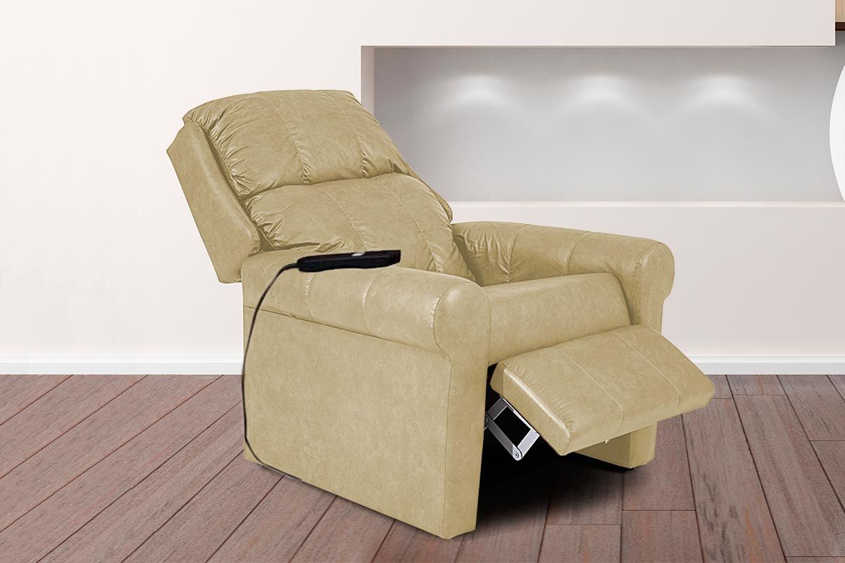 Poltrona Reclinável p/ Sala c/Massagem MH 1216 Two Way HervalCorano Creme
