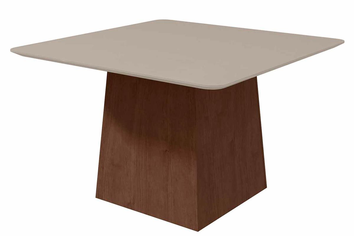 Mesa Jantar Nevada c/Tampo Madeirado Canto Curvo 130x130cm Lopas Mesa Jantar Nevada c/Tampo Madeirado Canto Curvo 130x130cm Lopas