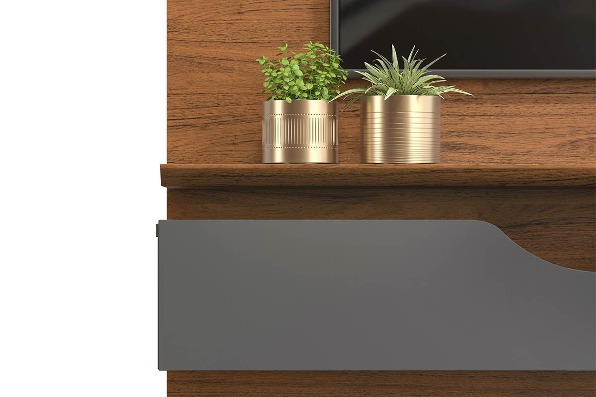 Painel Home p/ TV até 60 Pol Levi c/Prateleiras 160x146cm DJ Móveis