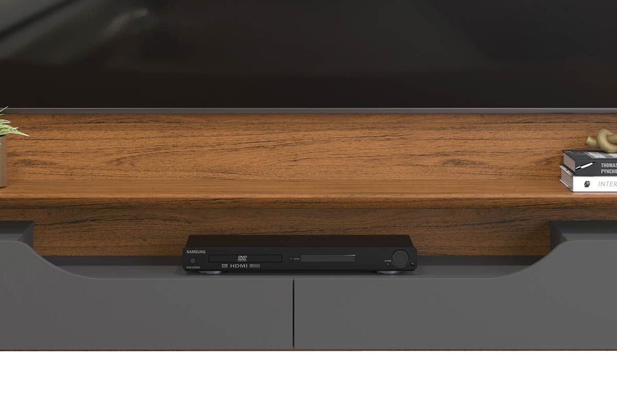 Painel Home p/ TV até 60 Pol Levi c/Prateleiras 160x146cm DJ Móveis