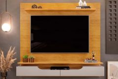 Painel Home p/ TV até 60 Pol Levi c/Prateleiras 160x146cm DJ Móveis
