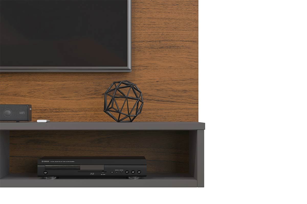 Painel Home p/ TV até 60 Polegadas Bento Ripado c/Prateleiras 190x107cm DJ Móveis Painel Home p/ TV até 60 Polegadas Bento Ripado c/Prateleiras 190x107cm DJ Móveis