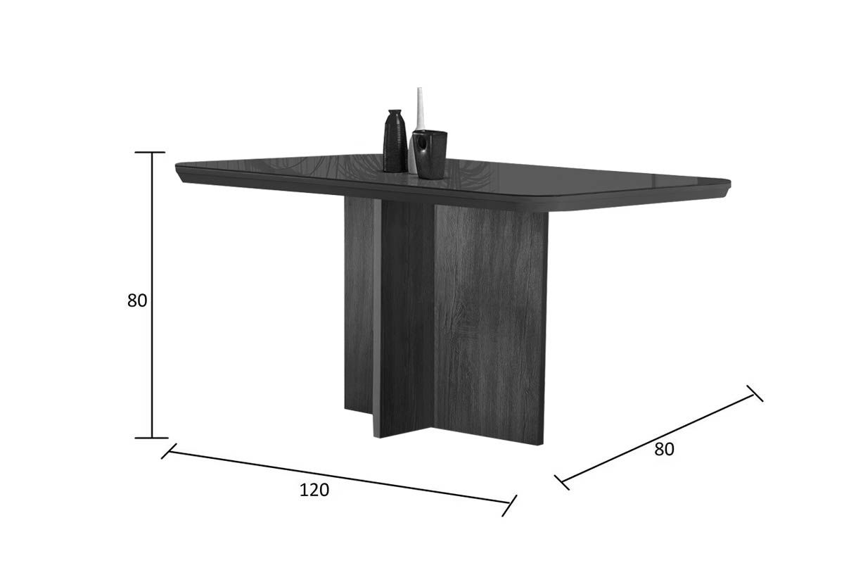 Mesa Jantar Berlim c/Tampo MDF/Vidro 120cm Rufato Mesa Jantar Berlim c/Tampo MDF/Vidro 120cm Rufato