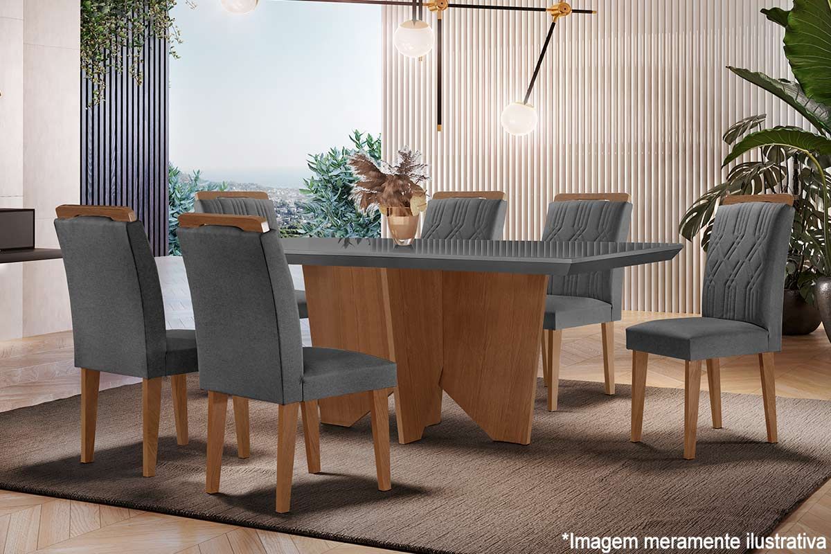 Mesa Jantar Nevada c/Tampo MDF/Vidro 180cm Rufato Mesa Jantar Nevada c/Tampo MDF/Vidro 180cm Rufato