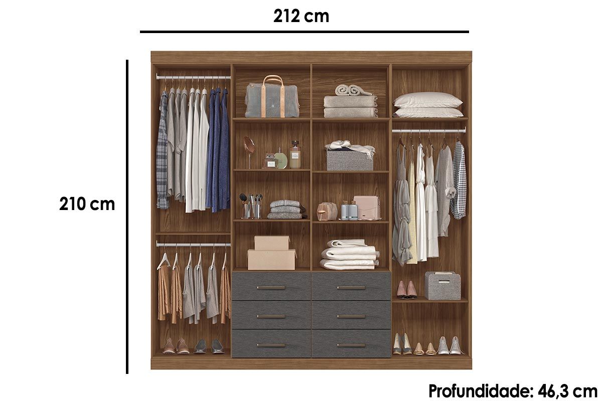 Guarda Roupa Casal 8 Portas e 6 Gavetas Liverpool 8.6 S. Andirá Guarda Roupa Casal 8 Portas e 6 Gavetas Liverpool 8.6 S. Andirá