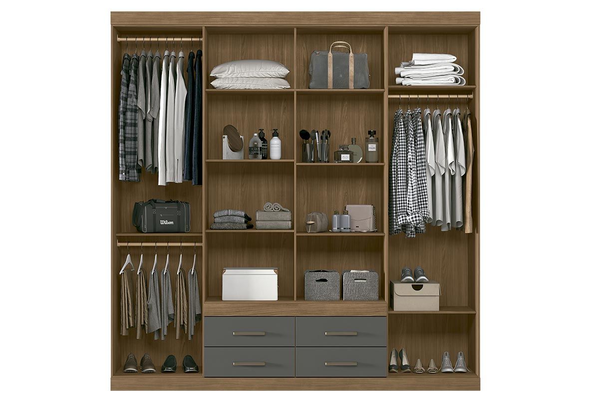 Guarda Roupa Casal 8 Portas e 4 Gavetas Nápoles 8.4 S. Andirá Guarda Roupa Casal 8 Portas e 4 Gavetas Nápoles 8.4 S. Andirá