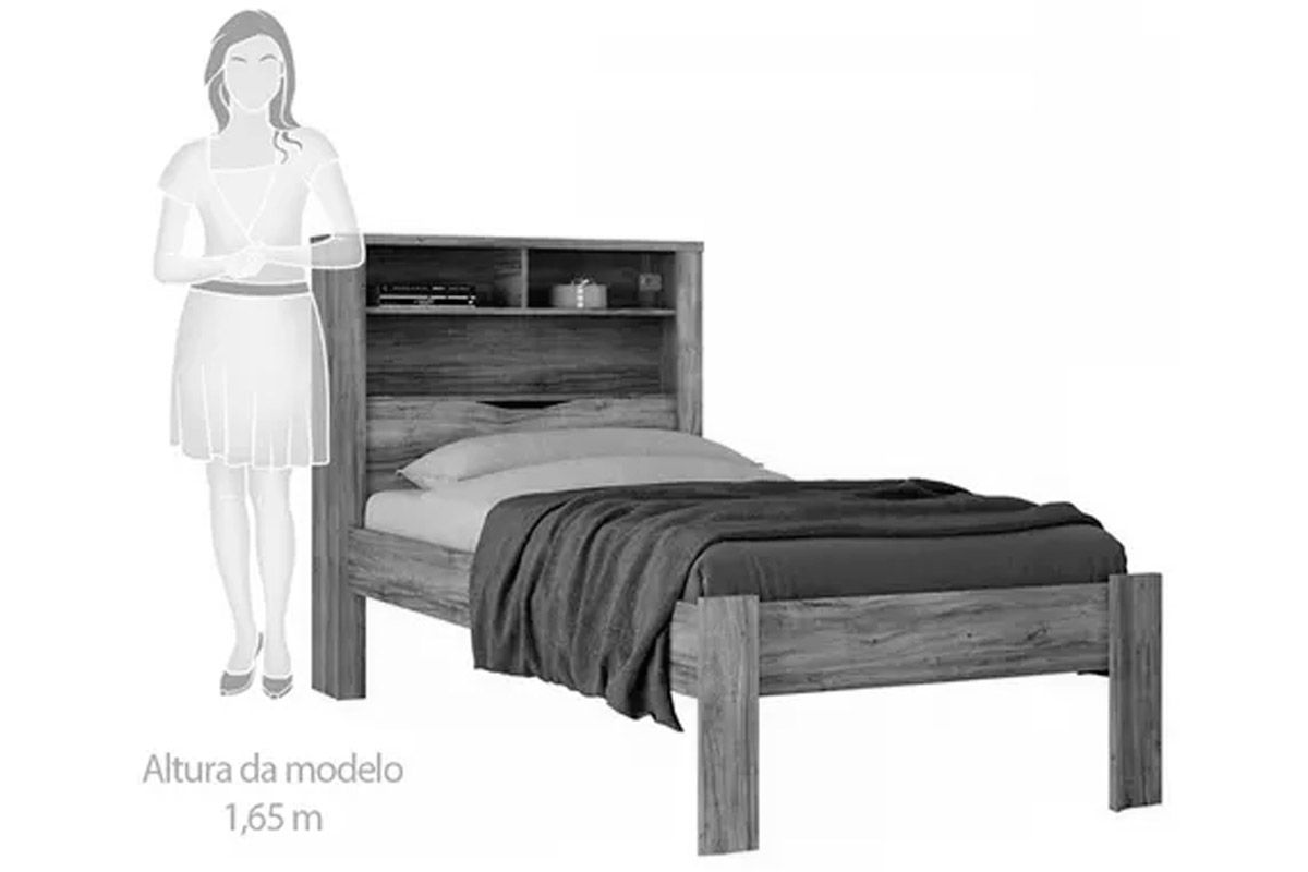 Cama Solteiro Invicta c/Baú S. Andirá