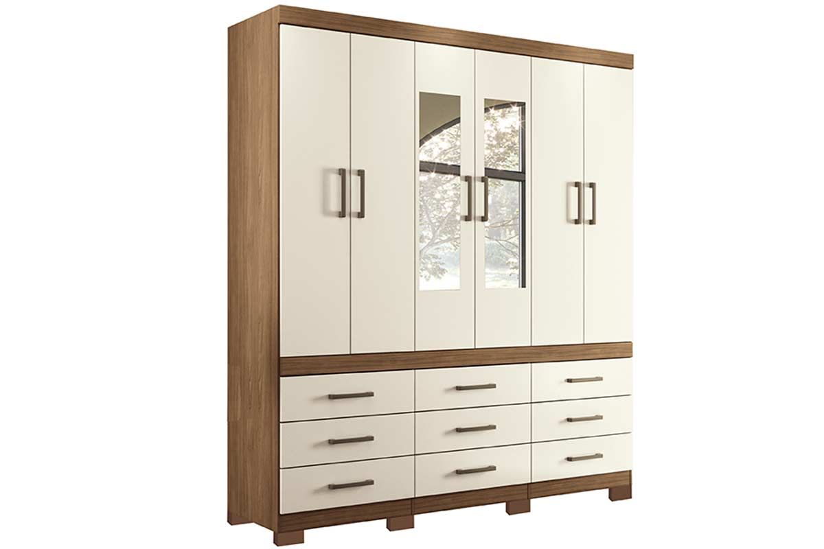 Guarda Roupa Solteiro 6 Portas c/Esp e Pés Colombo S. Andirá Guarda Roupa Solteiro 6 Portas c/Esp e Pés Colombo S. Andirá