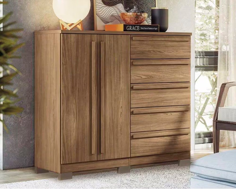 Cômoda Málaga Gold c/2 Portas 5 Gavetas e Pés S. Andirá
