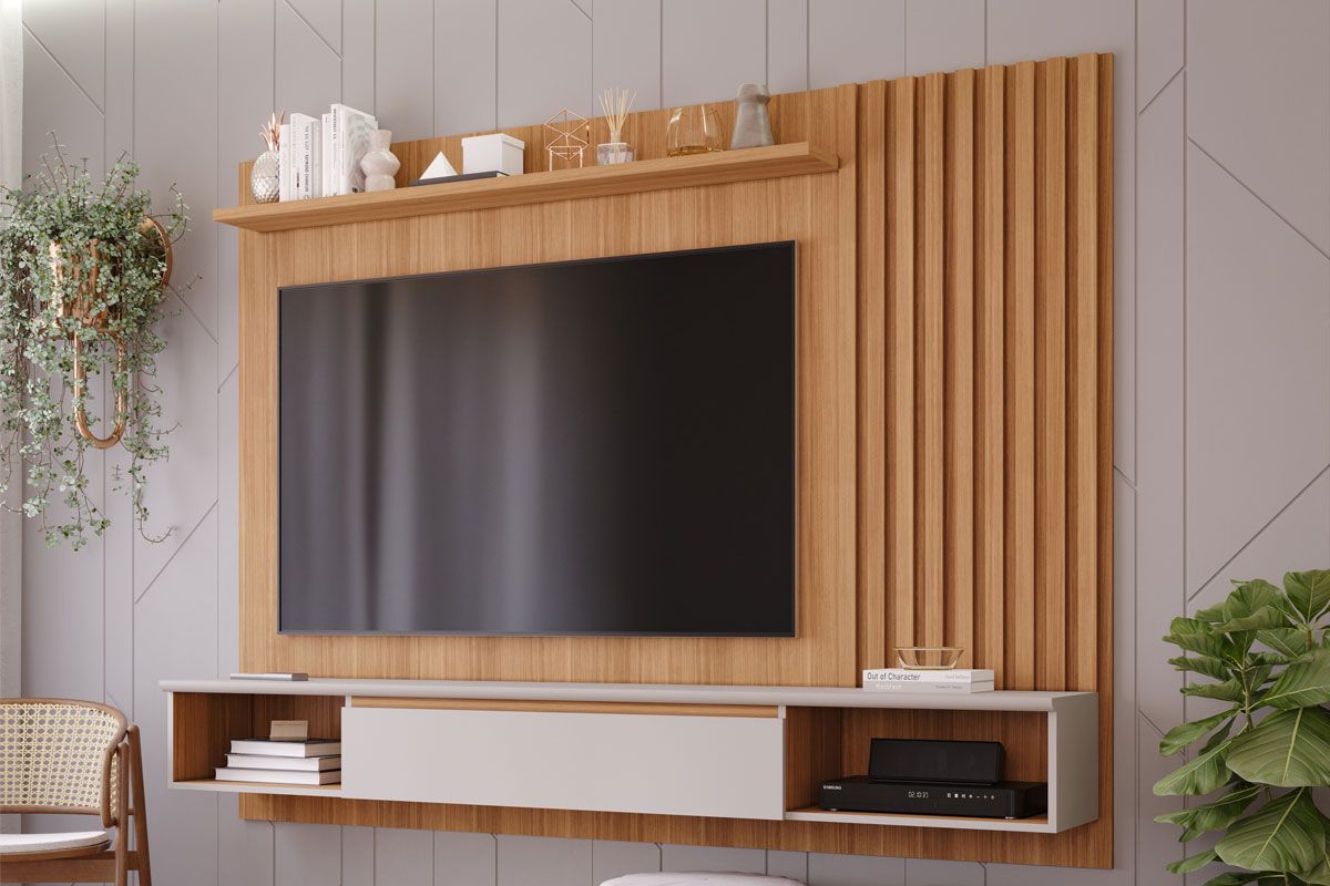 Painel Home p/ TV até 65 Pol Bahamas 215cm PermóbiliNature/Off White