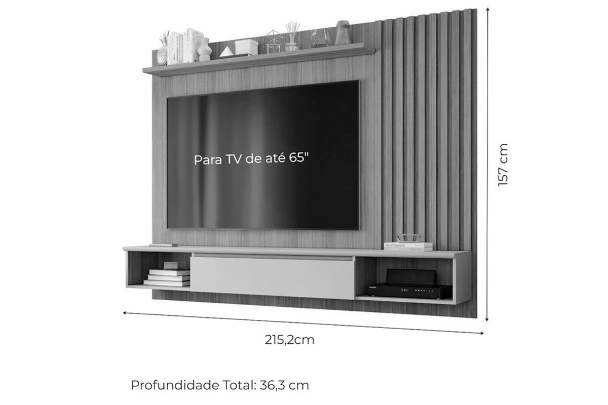 Painel Home p/ TV até 65 Pol Bahamas 215cm Permóbili Painel Home p/ TV até 65 Pol Bahamas 215cm Permóbili