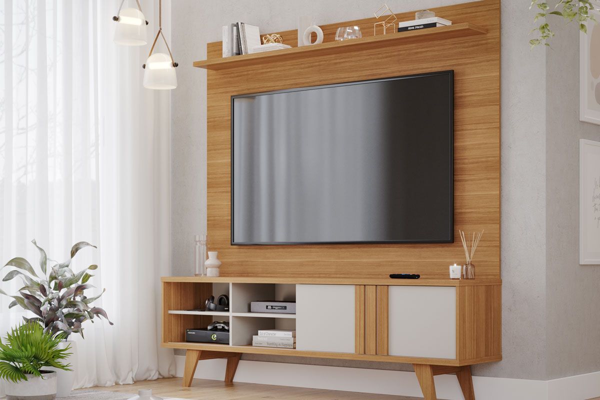 Home p/ TV até 70 Pol Paraty 100% MDF c/ 1 Porta 180x127cm - Permóbili