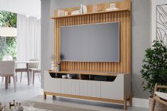 Home p/ TV até 70 Pol Moema Ripado c/ 4 Portas e Pés 185cm - Permóbili