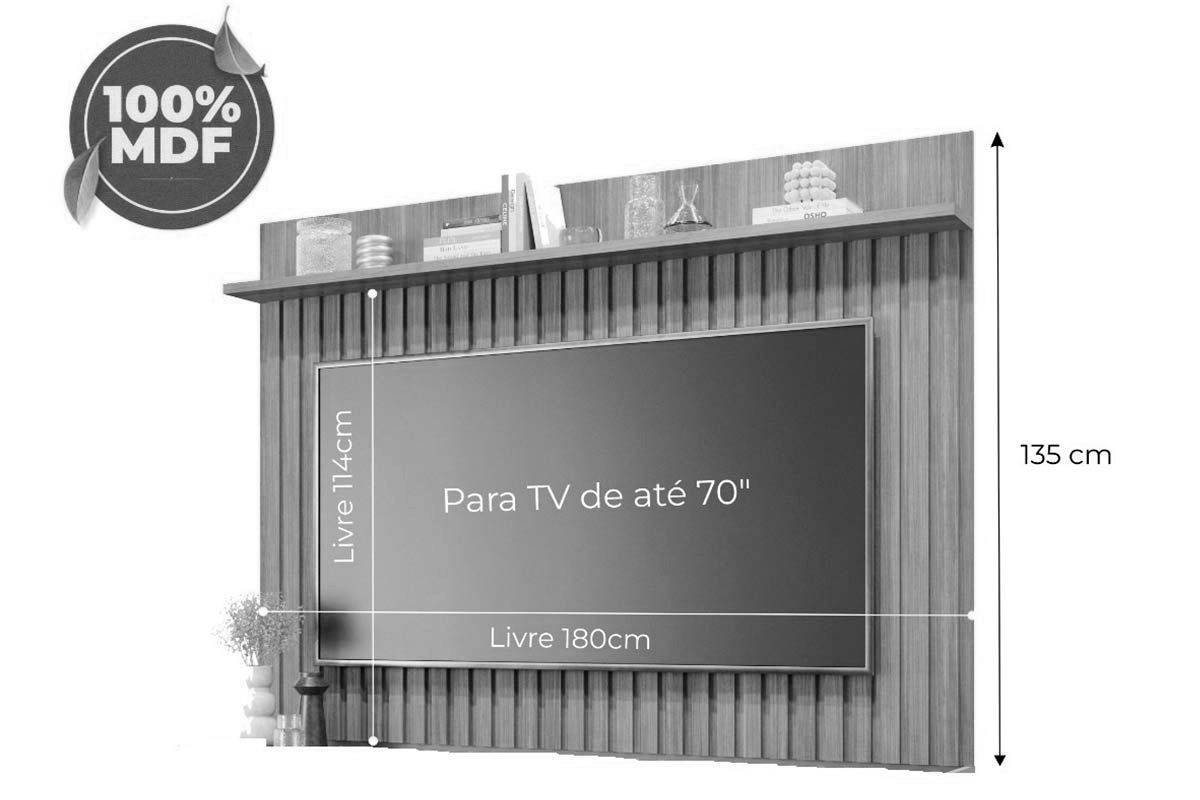 Painel Home p/ TV até 70 Pol Trend 180cm Permóbili Painel Home p/ TV até 70 Pol Trend 180cm Permóbili