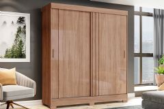 Guarda Roupa Solteiro 2 Portas de Correr c/Pés Briz B353 Henn - Flex Jequitiba/Jequitiba ou Verde