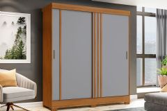 Guarda Roupa Solteiro 2 Portas de Correr c/Pés Briz B353 Henn - Flex Nature/Off White ou Cinza