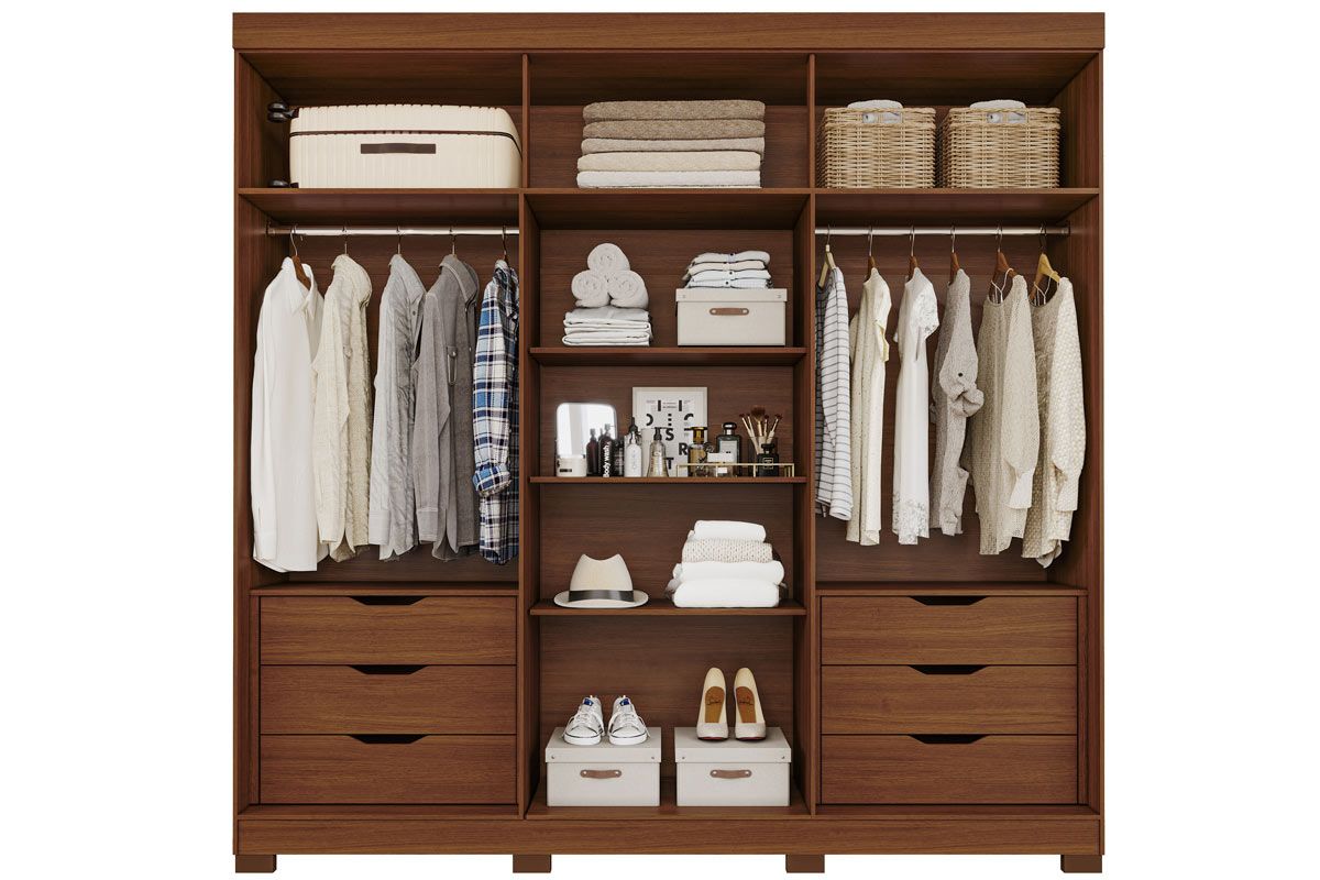 Guarda Roupa Casal 6 Portas (2 c/Espelho) e 6 Gavetas c/Pés Cecilia Panan Guarda Roupa Casal 6 Portas (2 c/Espelho) e 6 Gavetas c/Pés Cecilia Panan