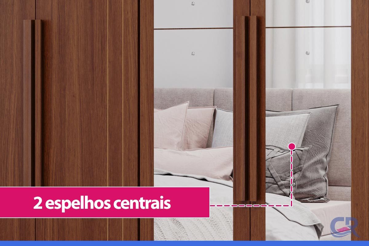 Guarda Roupa Casal 6 Portas (2 c/Espelho) e 6 Gavetas c/Pés Cecilia Panan Guarda Roupa Casal 6 Portas (2 c/Espelho) e 6 Gavetas c/Pés Cecilia Panan
