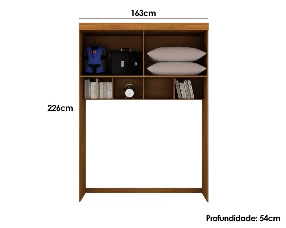 Modulado de Quarto Armário Ponte Aéreo Casal Luna c/4 Portas Bianchi