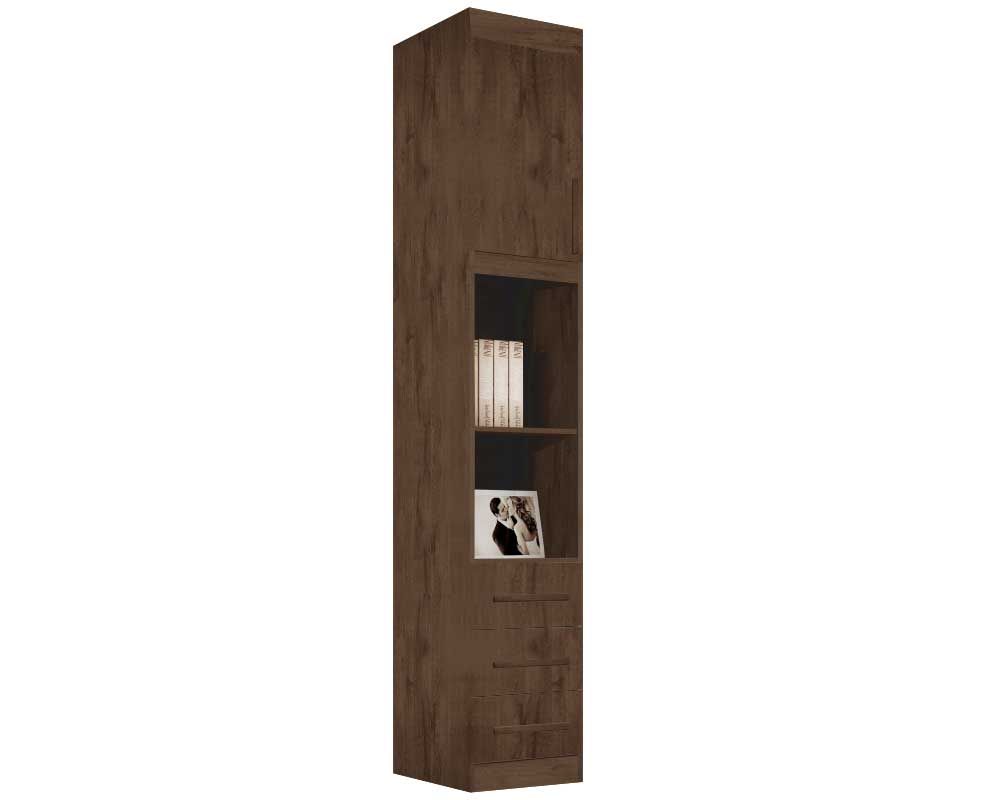 Modulado de Quarto Armário Mesa de Cabeceira Luna c/1 Porta e 3 Gavetas Bianchi