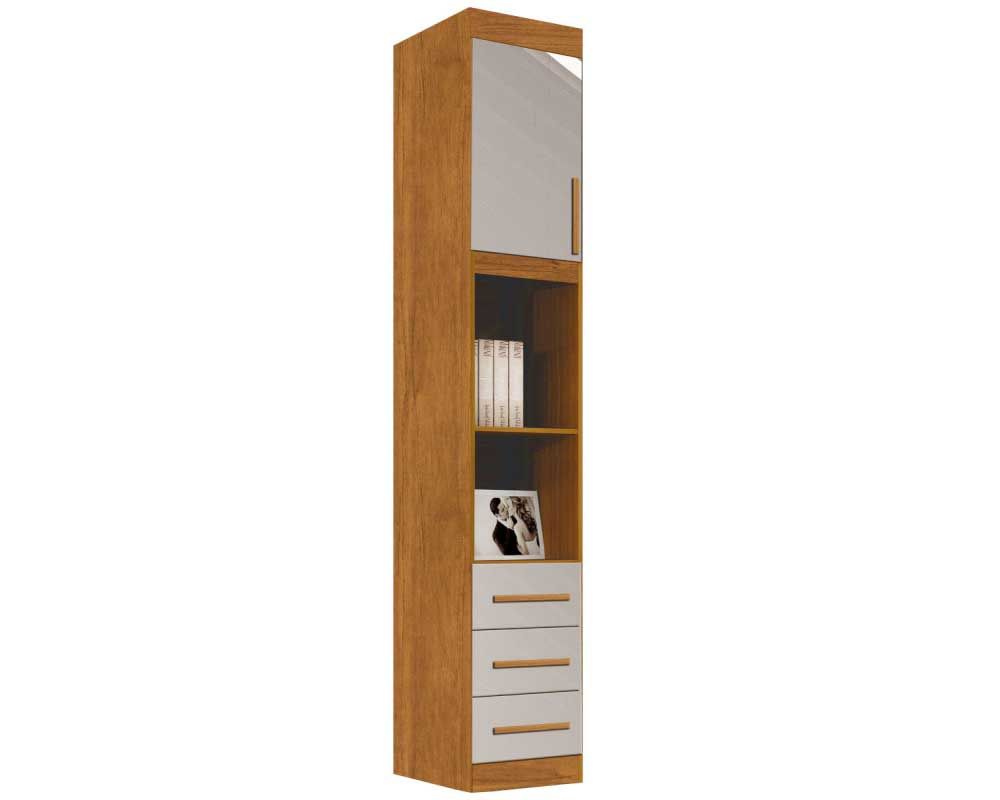 Modulado de Quarto Armário Mesa de Cabeceira Luna c/1 Porta e 3 Gavetas Bianchi