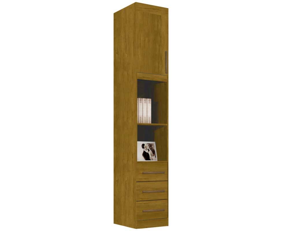Modulado de Quarto Armário Mesa de Cabeceira Luna c/1 Porta e 3 Gavetas BianchiNature