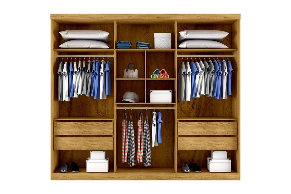 Guarda Roupa Casal 6 Portas e 4 Gavetas Zeus Bianchi