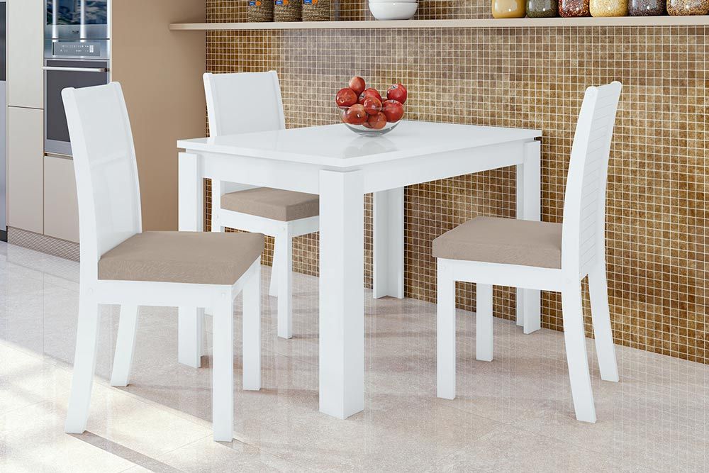 Mesa Jantar Athenas c/Tampo Madeirado 120x80cm Lopas