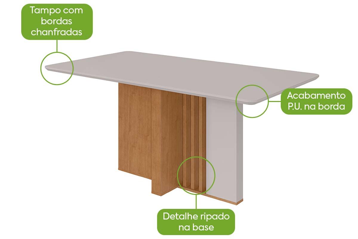 Mesa Jantar Astrid + Tampo Madeirado Vidro 160x80cm Lopas Mesa Jantar Astrid + Tampo Madeirado Vidro 160x80cm Lopas