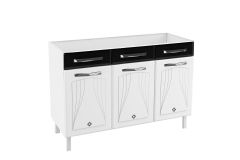Balcão Cozinha Telasul Star New Aço c/3 Portas e 3 Gavetas s/Tampo 120cm