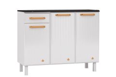 Balcão Cozinha Telasul c/Tampo Diamante Smart Aço c/3 Portas e 1 Gaveta 105cm