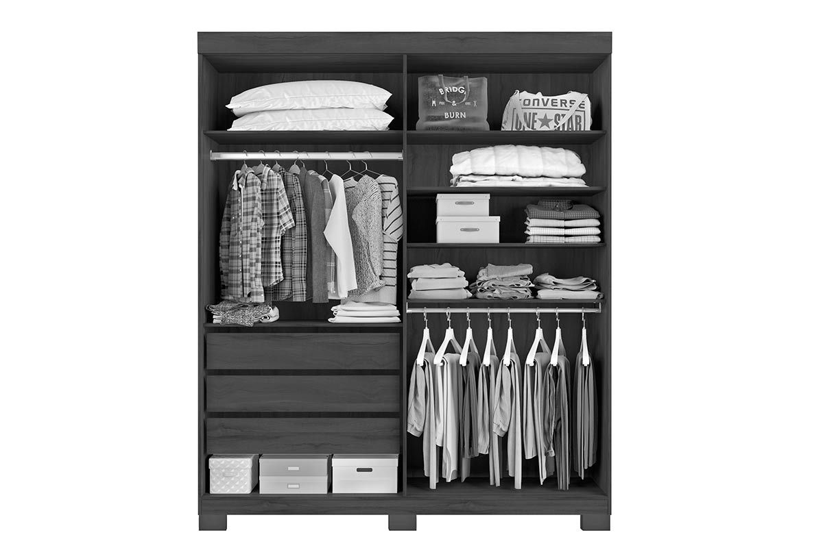 Guarda Roupa Casal 4 Portas e 3 Gavetas Roma Conquista Guarda Roupa Casal 4 Portas e 3 Gavetas Roma Conquista