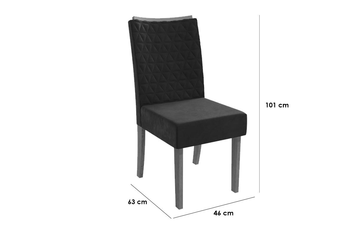 Cadeira Jantar Rosa 2CAD129 Madeirado Kit 2 Un Kappesberg Cadeira Jantar Rosa 2CAD129 Madeirado Kit 2 Un Kappesberg