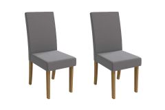 Cadeira Jantar Dália 2CAD131 Madeirado Kit 2 Un Kappesberg - Canela/Suede Cinza