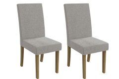 Cadeira Jantar Dália 2CAD131 Madeirado Kit 2 Un Kappesberg - Canela/Boucle Cinza