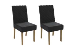 Cadeira Jantar Verbena 2CAD133 Madeirado Kit 2 Un Kappesberg - Canela/Suede Preto
