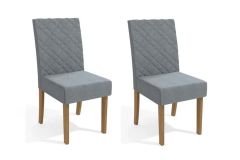 Cadeira Jantar Verbena 2CAD133 Madeirado Kit 2 Un Kappesberg - Canela/Boucle Cinza