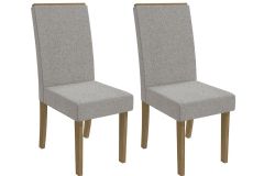 Cadeira Jantar Íris 2CAD142 Madeirado Kit 2 Un Kappesberg - Canela/Boucle Cinza