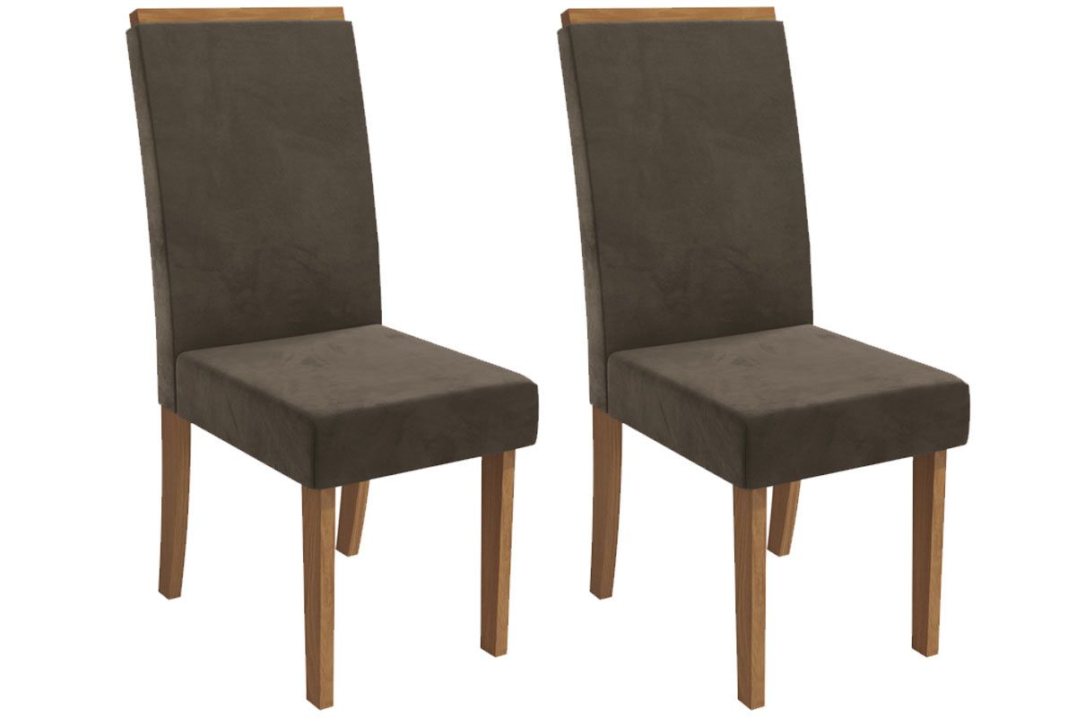 Cadeira Jantar Íris 2CAD142 Madeirado Kit 2 Un KappesbergCanela/Suede Capuccino Cadeira Jantar Íris 2CAD142 Madeirado Kit 2 Un KappesbergCanela/Suede Capuccino