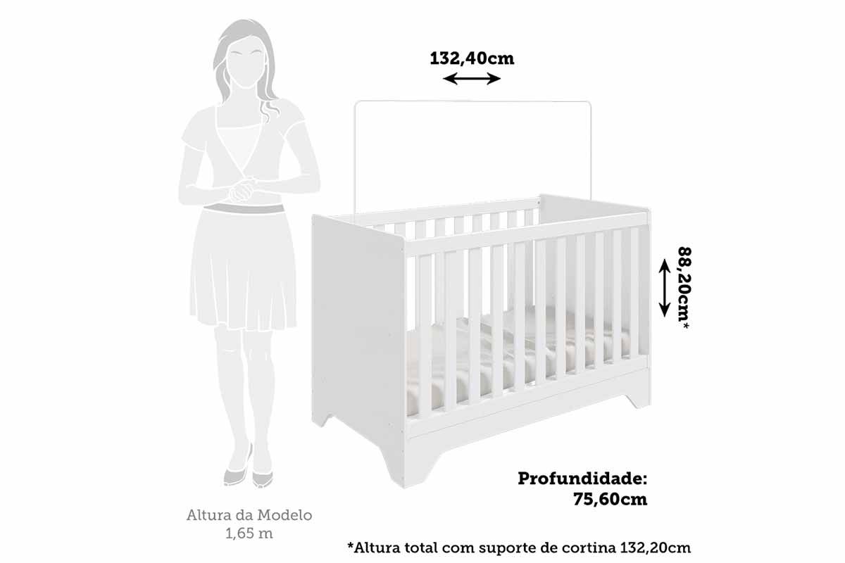 Berço Infantil Popy Retrô 3 em 1 Peroba Berço Infantil Popy Retrô 3 em 1 Peroba