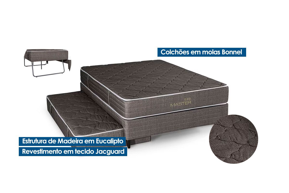 Cama Box c/Aux CRC +Colchão Molas MH1400 Herval
