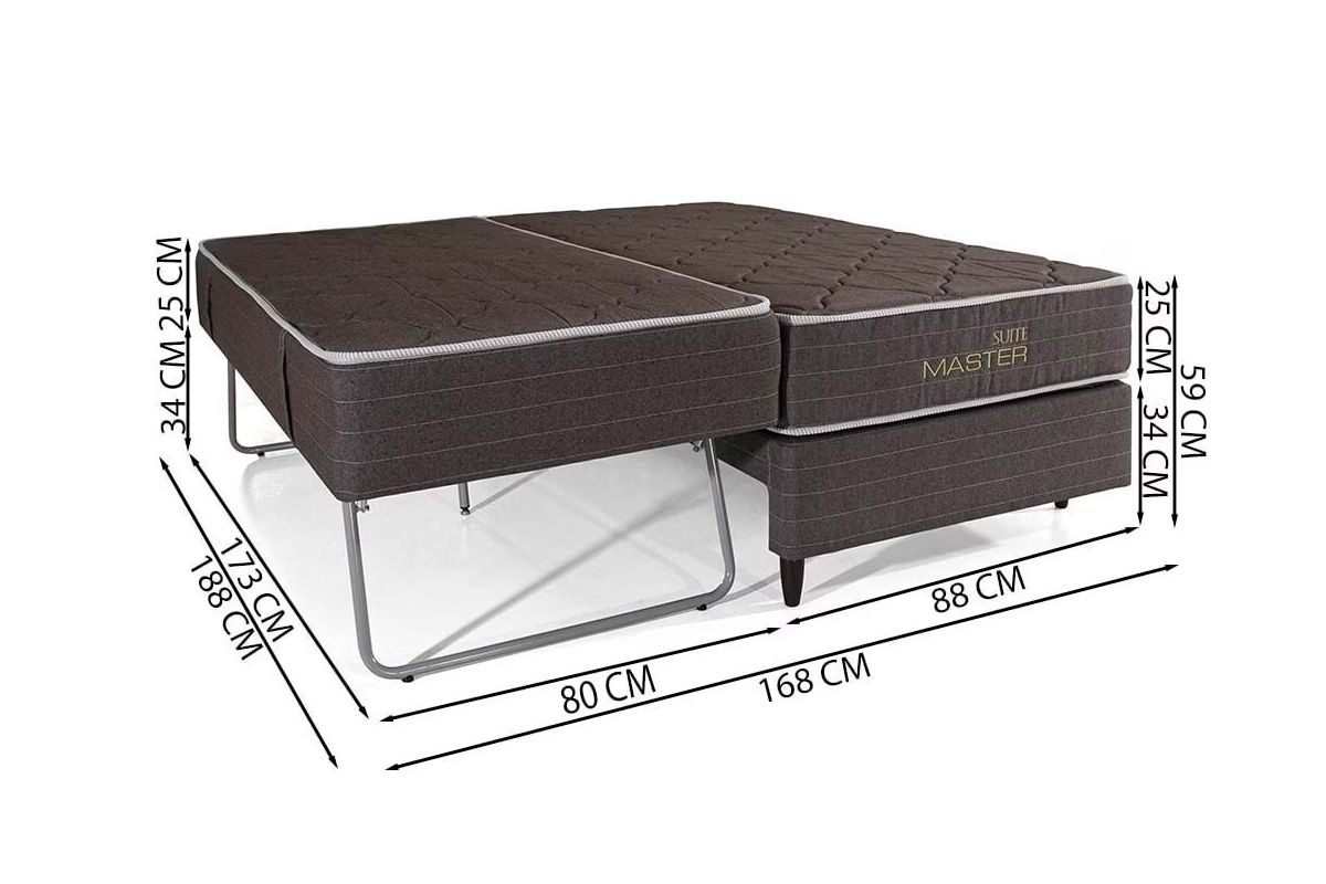 Cama Box c/Aux CRC +Colchão Molas MH1400 Herval