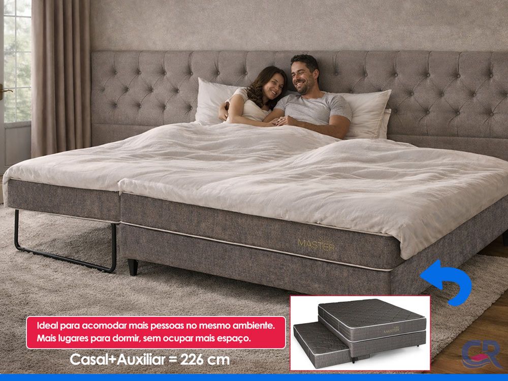 Cama Box c/Aux CRC +Colchão Molas MH1400 Herval