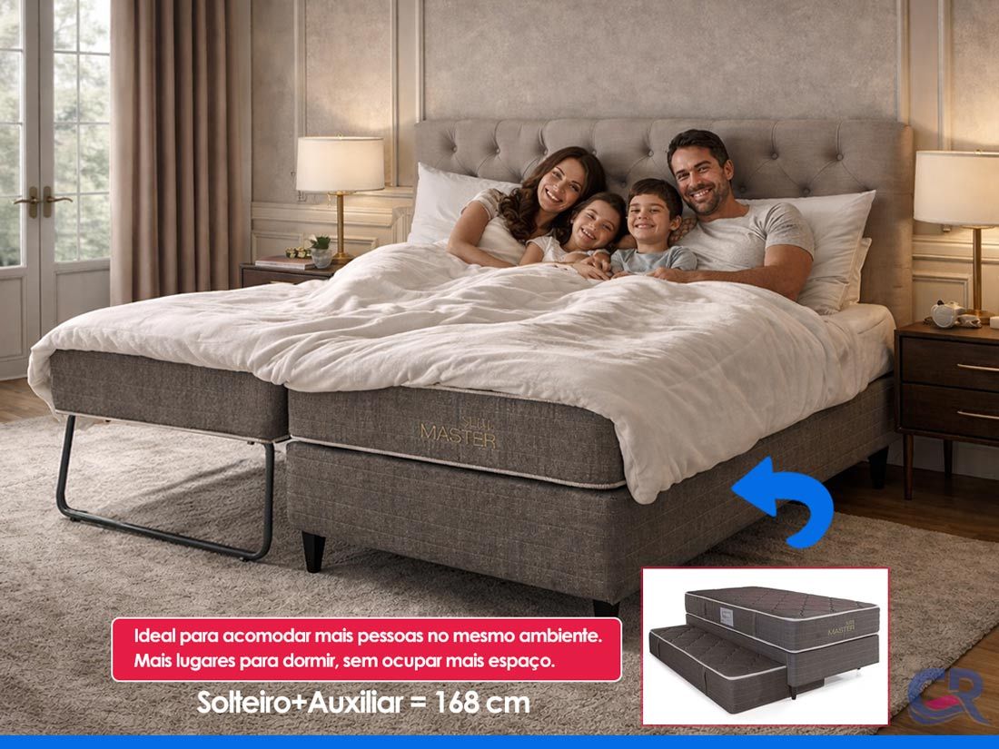 Cama Box c/Aux CRC +Colchão Molas MH1400 Herval