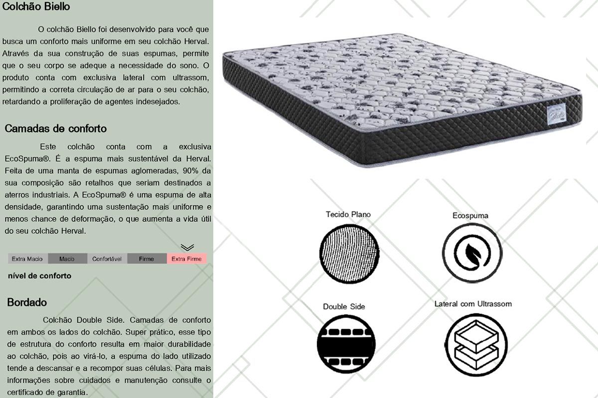 Colchão Ortopédico Herval D65 Biello