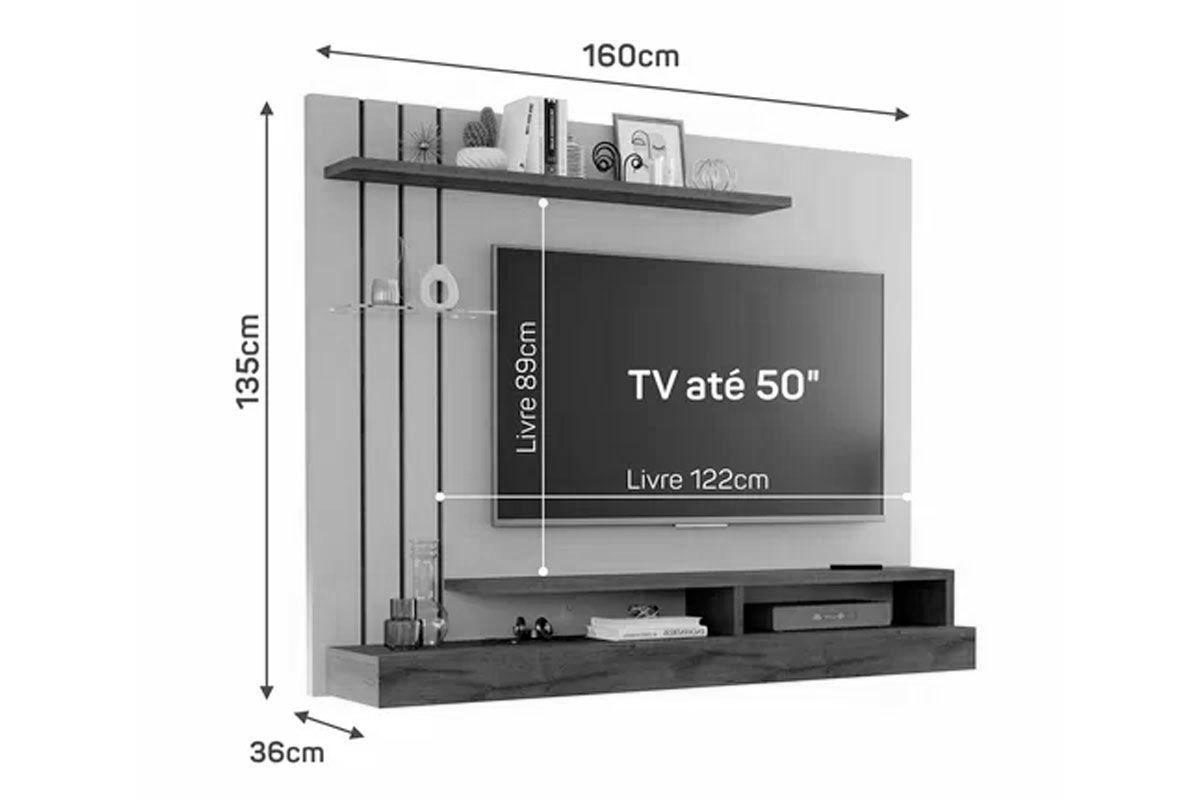 Painel Home p/ TV até 50 Pol Valência Plus 160cm Permóbili Painel Home p/ TV até 50 Pol Valência Plus 160cm Permóbili