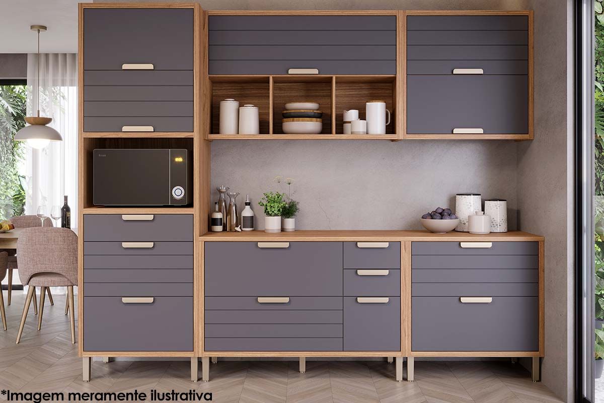 Armário Aéreo Cozinha MGM Eloise c/2 Portas Riscadas 80cm