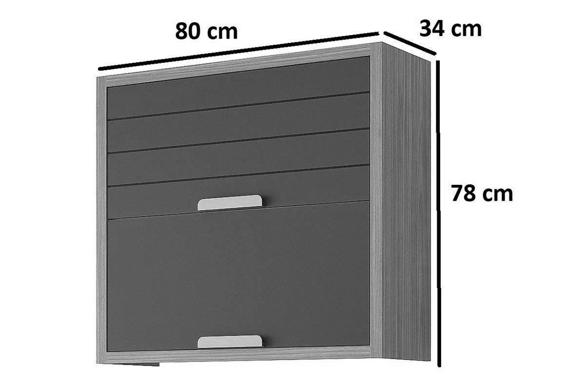 Armário Aéreo Cozinha MGM Eloise c/2 Portas Riscadas 80cm