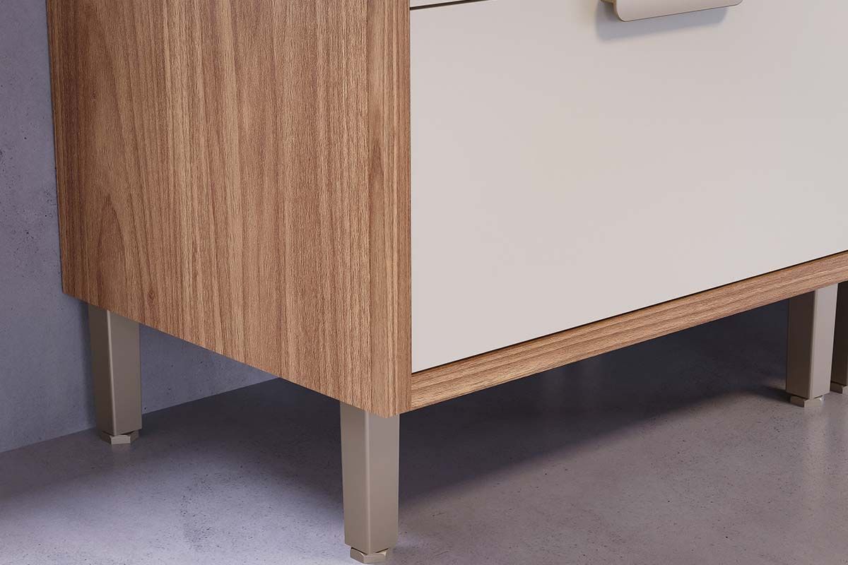 Paneleiro Cozinha MGM Eloise c/3 Portas Riscadas 2Gavs 70cm