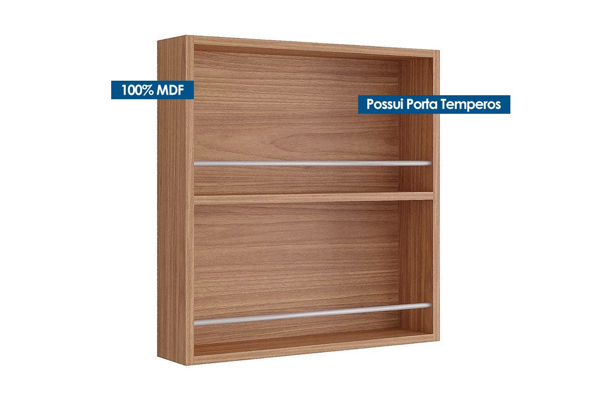 Armário Aéreo Cozinha MGM Bella Porta Tempero 52cm